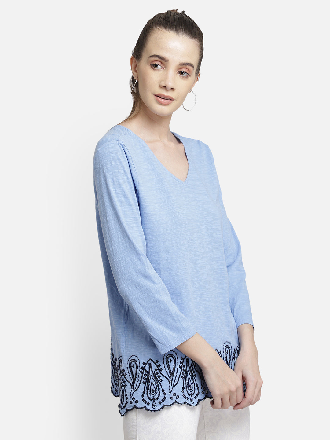 Blue cotton top