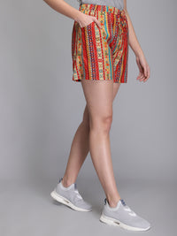Printed & jacquard rayon shorts