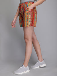 Printed & jacquard rayon shorts