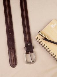 Aditi Wasan Men's Genuine Leather Brown Casual Belt