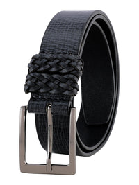 Black Genuine Leather Men's Belt