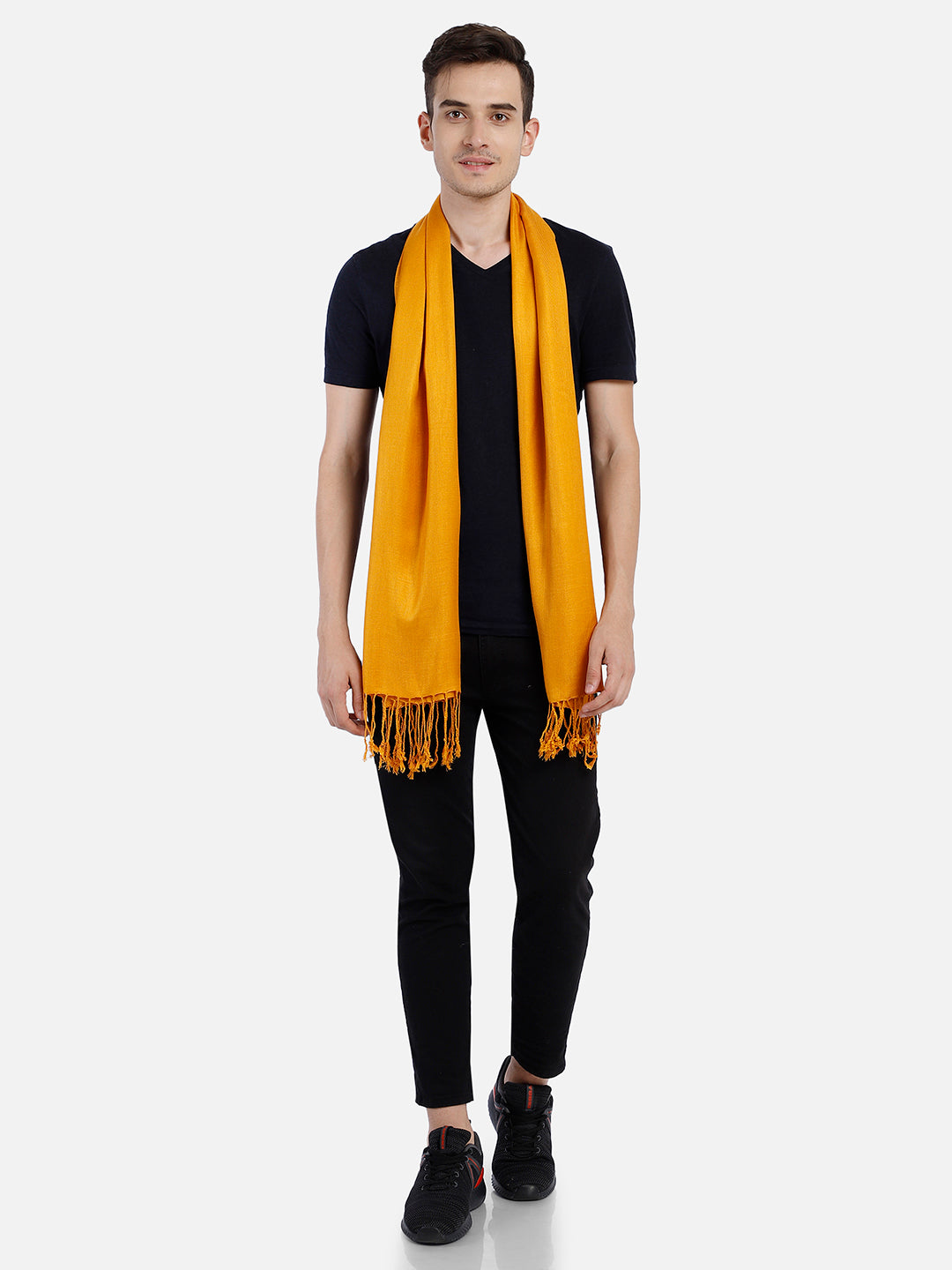 Pashminetta Viscose Solid Mustard Stole
