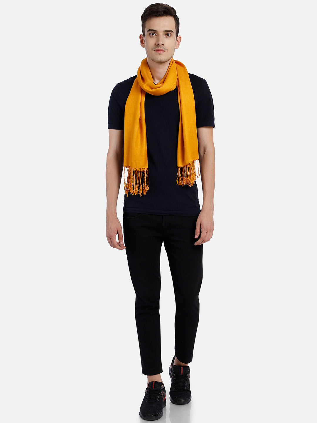Pashminetta Viscose Solid Mustard Stole