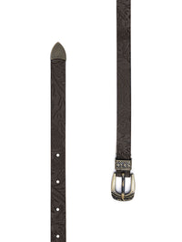 Aditi Wasan 20 mm 3 Pcs Set of Buckle Shantiniketan Brown Embossed Belt