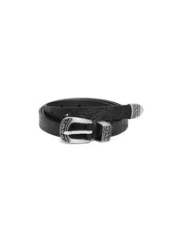 Aditi Wasan 20 mm 3 Pcs Set of Buckle Shantiniketan Black Embossed Belt