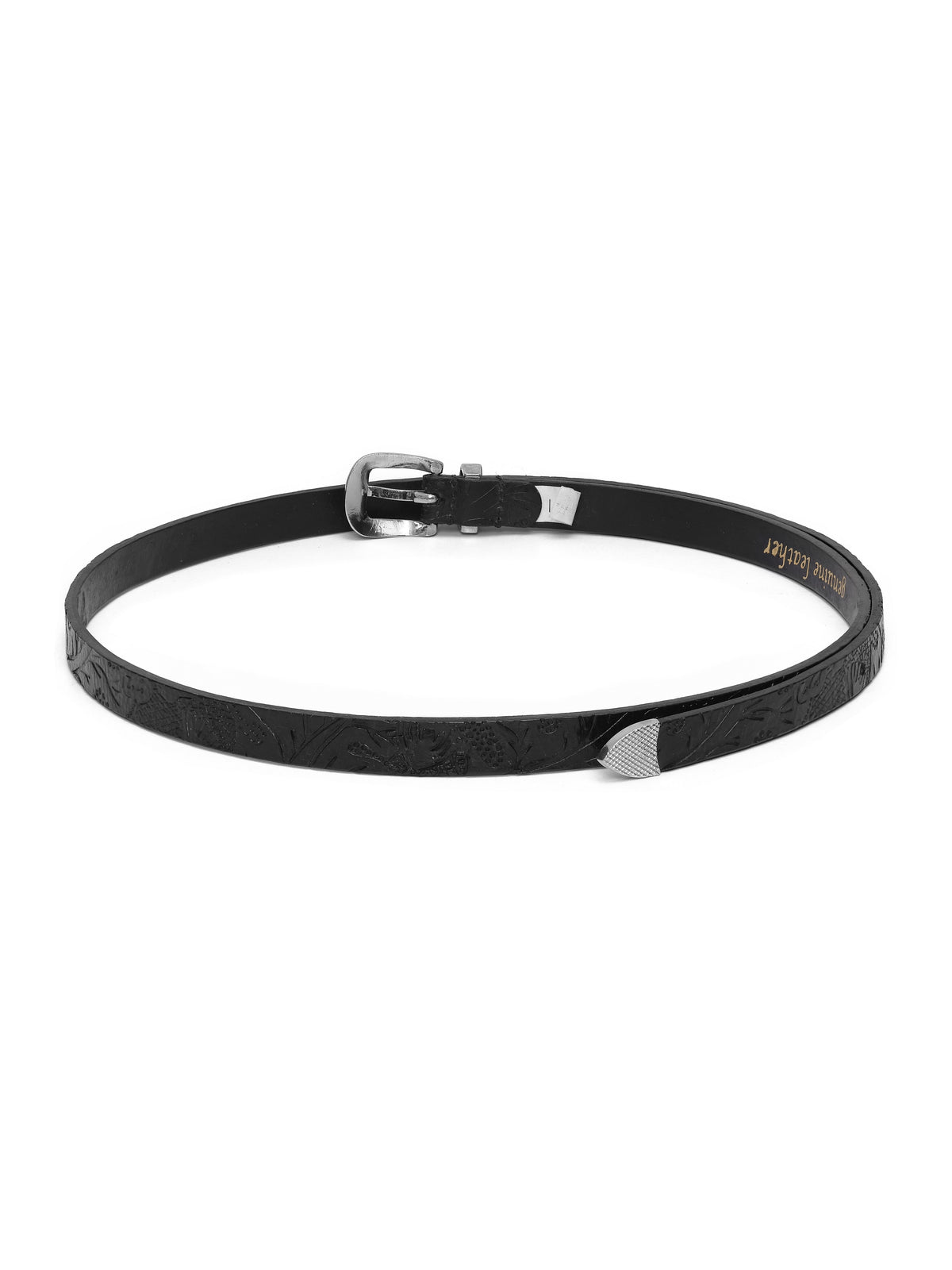 Aditi Wasan 15 mm 3 Pcs Set of Shantiniketan Black Embossed Belt