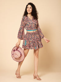 Aditi Wasan Top With Skirt Co Ords Set