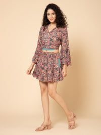 Aditi Wasan Top With Skirt Co Ords Set