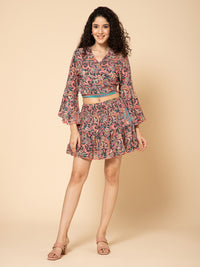 Aditi Wasan Top With Skirt Co Ords Set