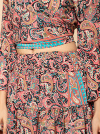 Aditi Wasan Top With Skirt Co Ords Set