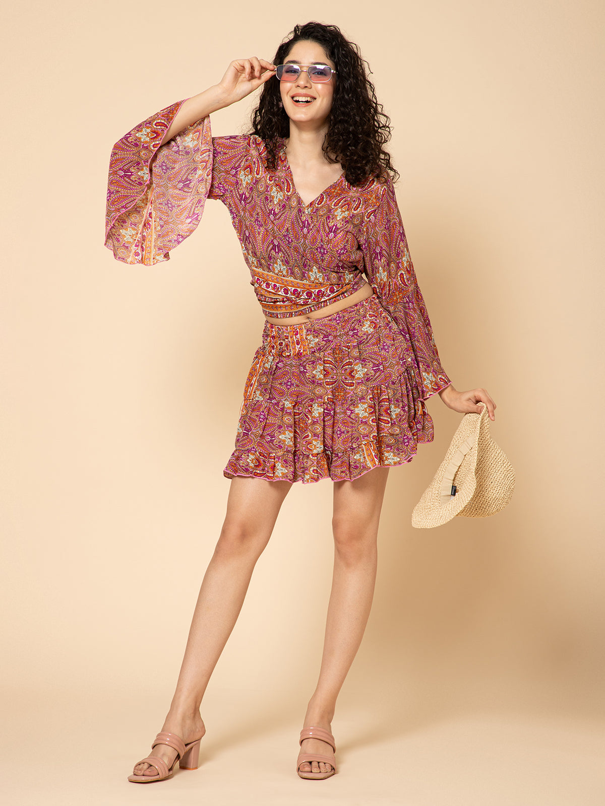 Aditi Wasan Coral Pink Co Ords Set