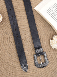 Aditi Wasan Women's Black Embossed Cowboy Belt