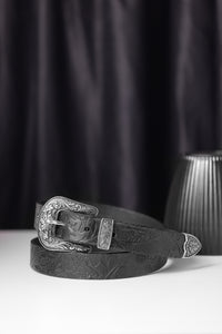 Aditi Wasan Women's Black Embossed Cowboy Belt