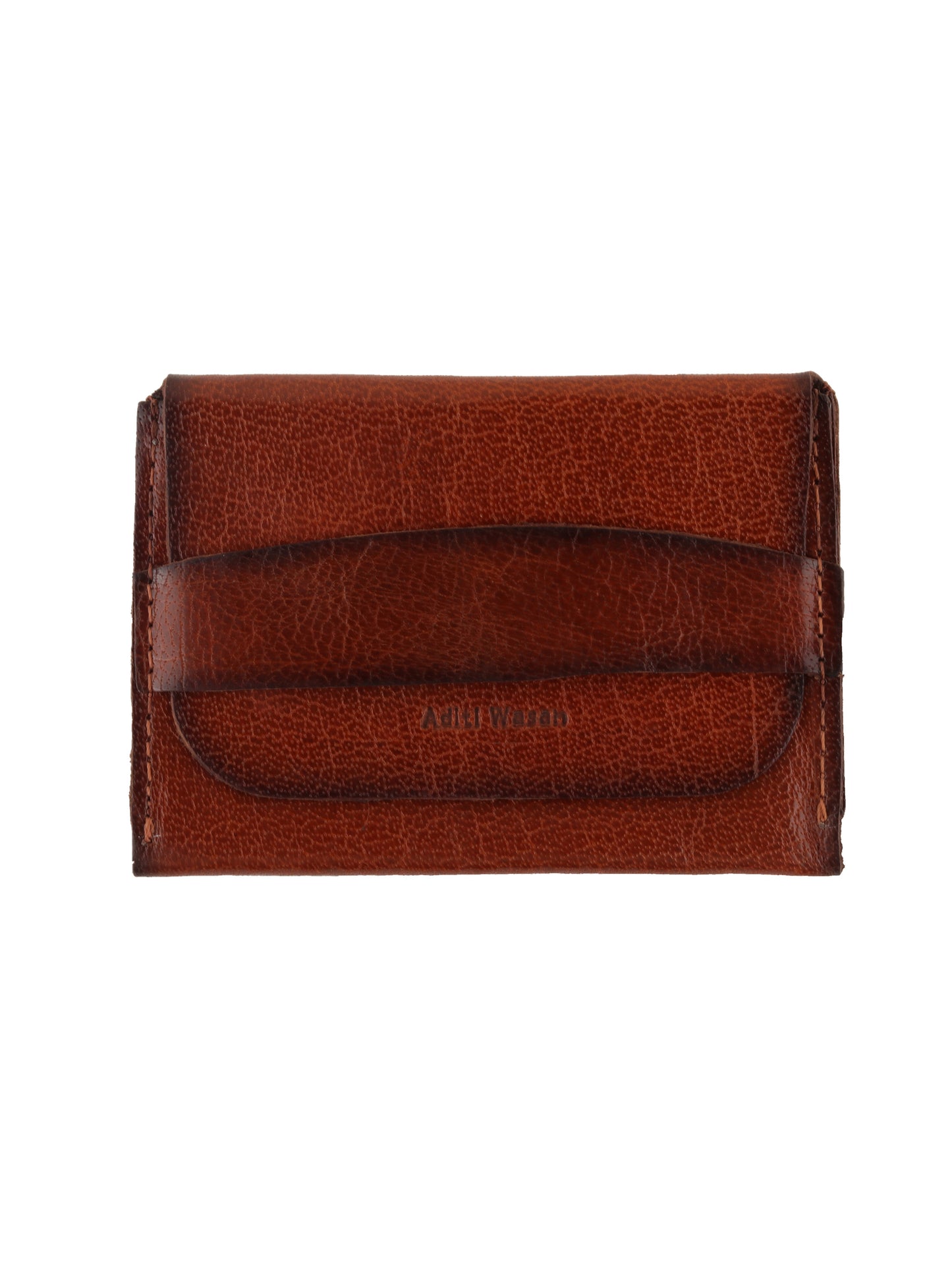 Two tone brown patina finish cardholder