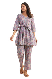 Blue Printed Cotton Co-Ords - Set of 2