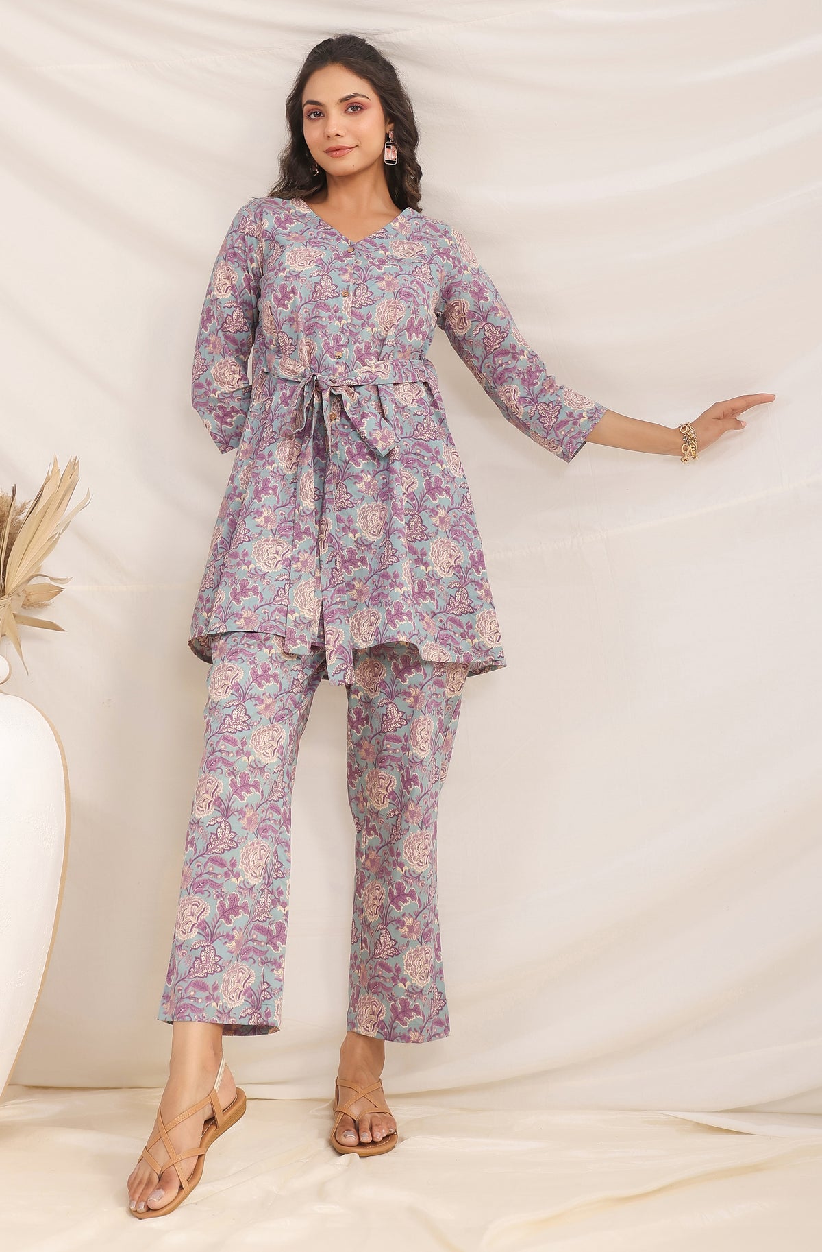 Blue Printed Cotton Co-Ords - Set of 2