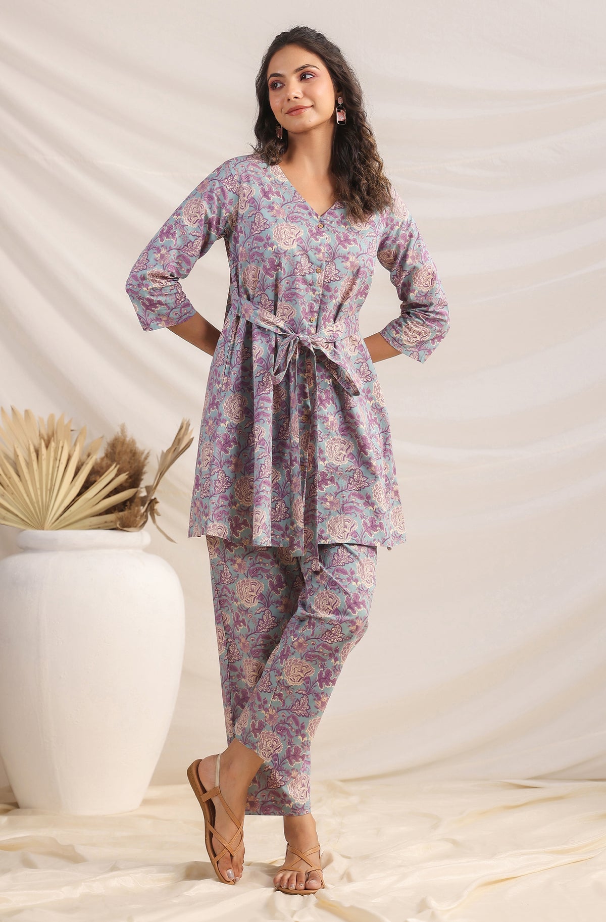 Blue Printed Cotton Co-Ords - Set of 2