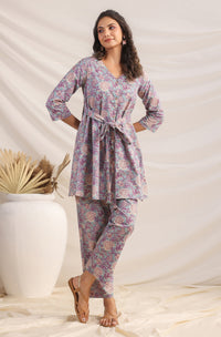 Blue Printed Cotton Co-Ords - Set of 2