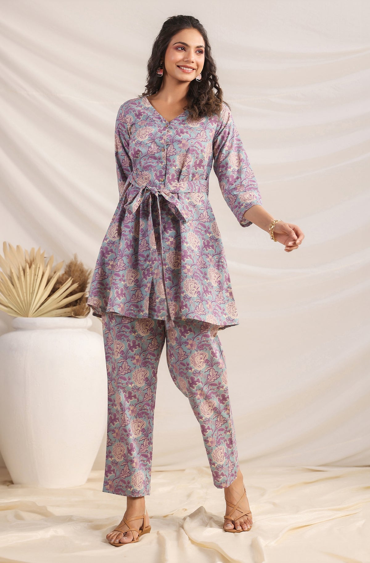 Blue Printed Cotton Co-Ords - Set of 2