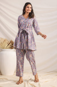 Blue Printed Cotton Co-Ords - Set of 2