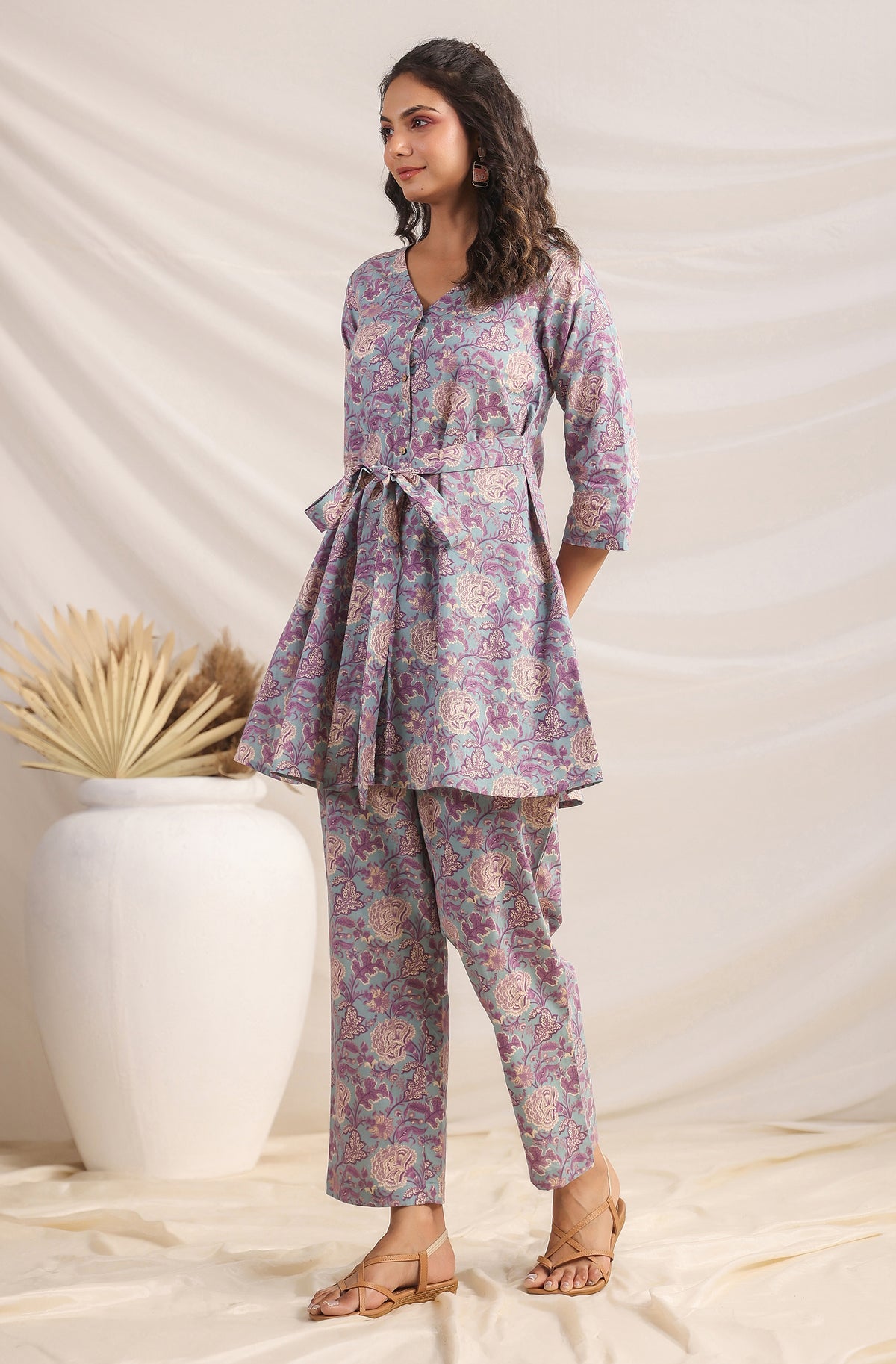 Blue Printed Cotton Co-Ords - Set of 2