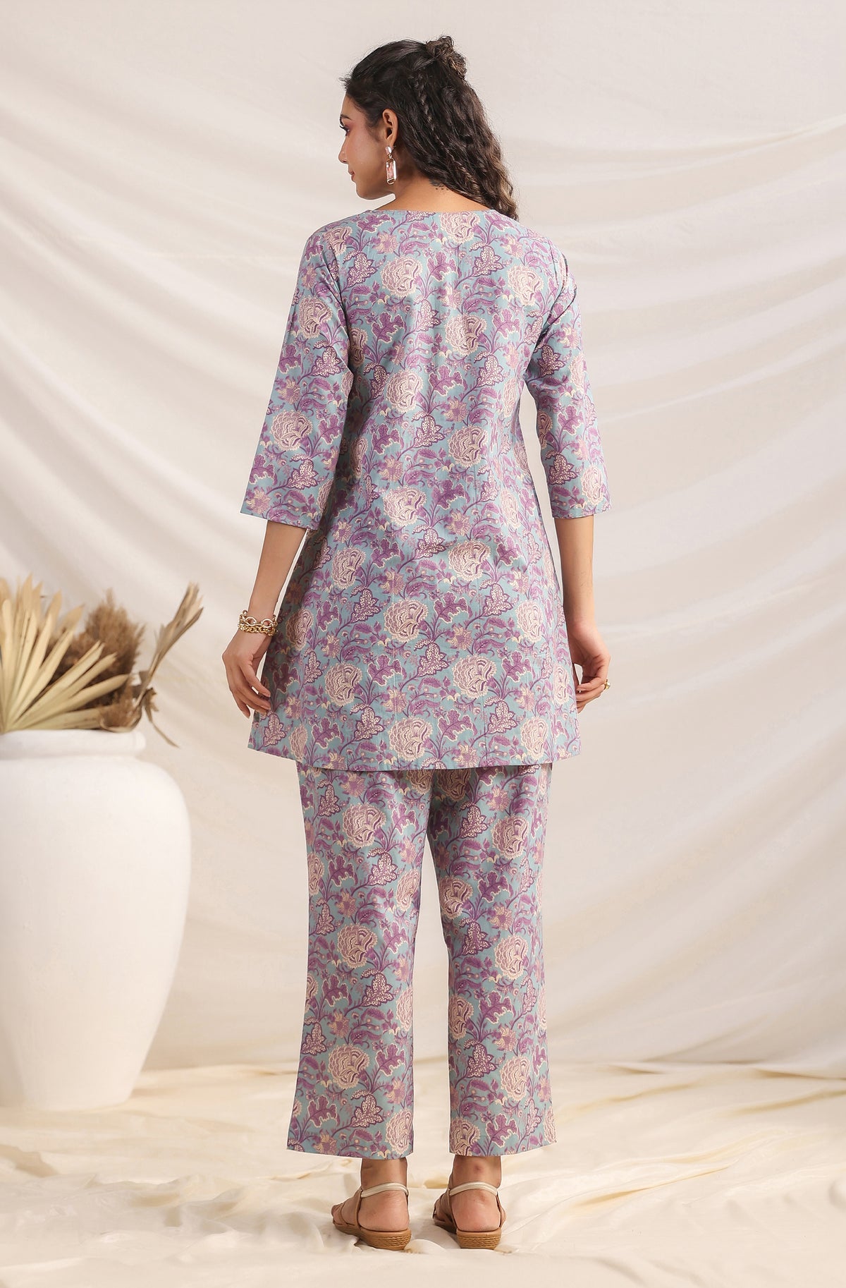 Blue Printed Cotton Co-Ords - Set of 2