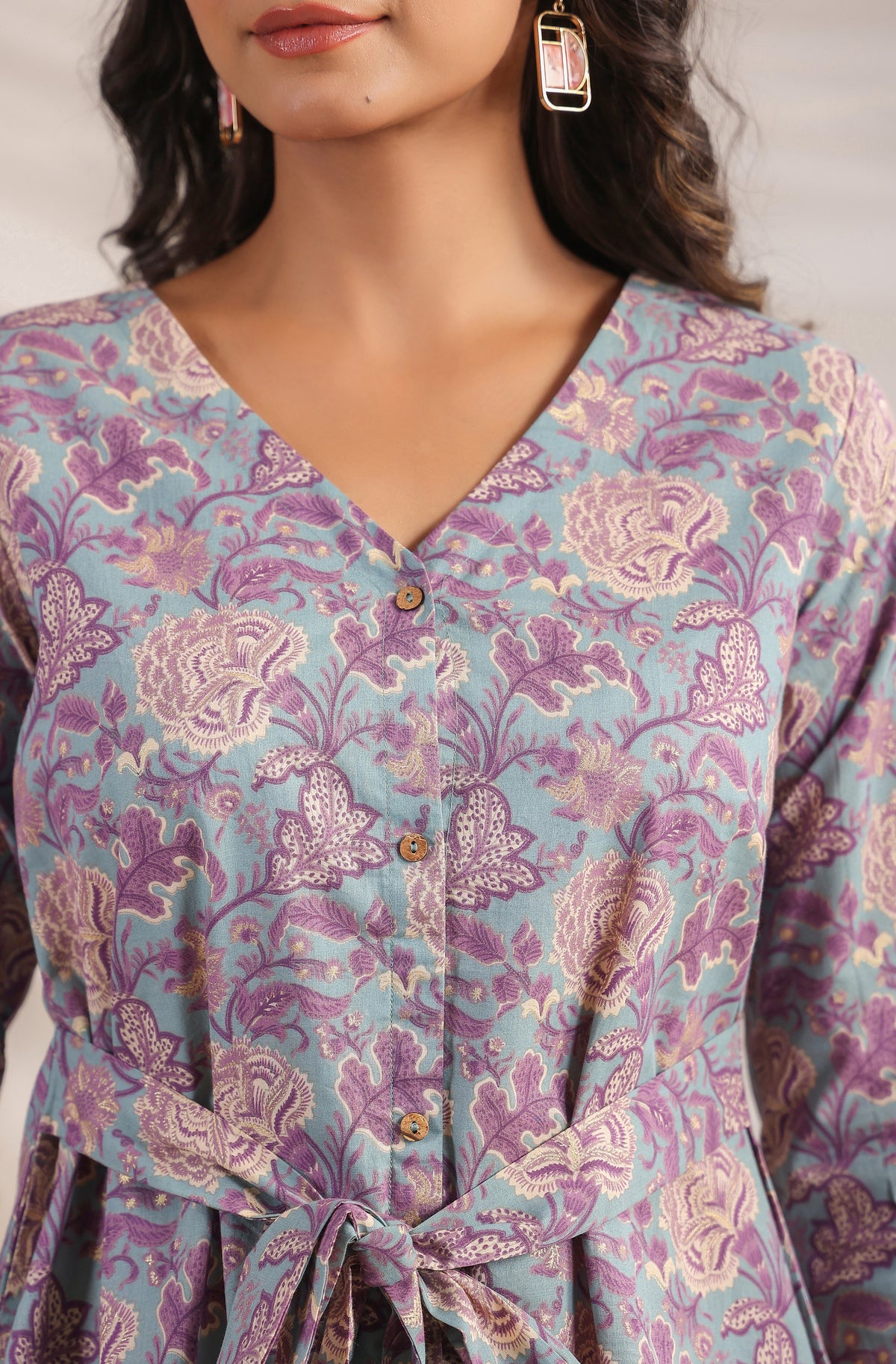 Blue Printed Cotton Co-Ords - Set of 2