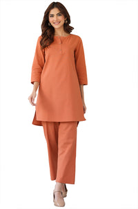 Rust Cotton Solid Co-Ords - Set of 2
