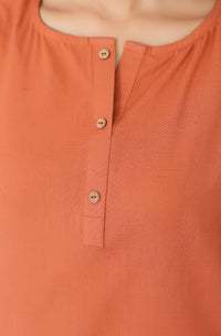Rust Cotton Solid Co-Ords - Set of 2