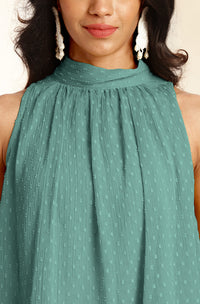 Sage Green Woven Design Chiffon Co-Ords - Set of 2