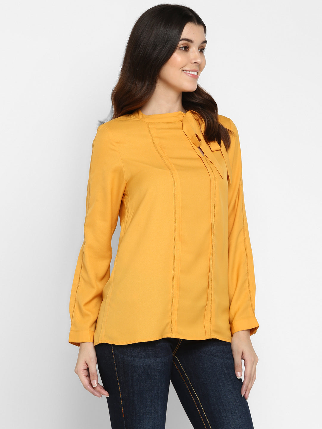 Bow-Tie Neck Yellow Top