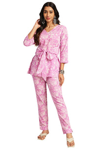 Lavender Printed Cotton Co-Ords - Set of 2