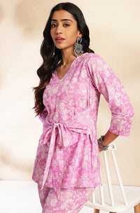 Lavender Printed Cotton Co-Ords - Set of 2