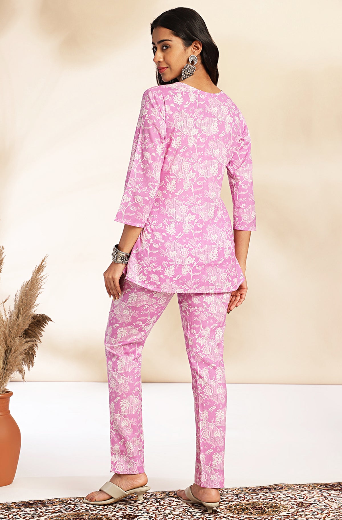 Lavender Printed Cotton Co-Ords - Set of 2