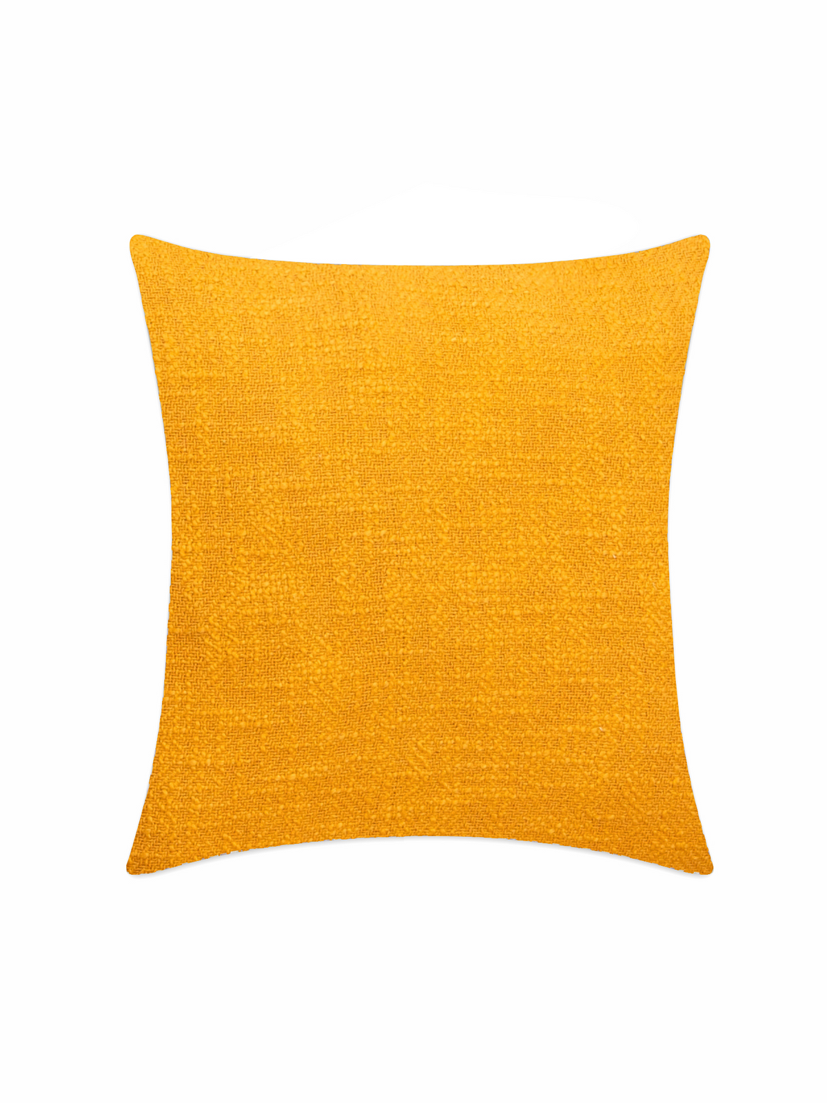 Mustard cotton tweed weave cushion cover