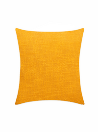 Mustard cotton tweed weave cushion cover