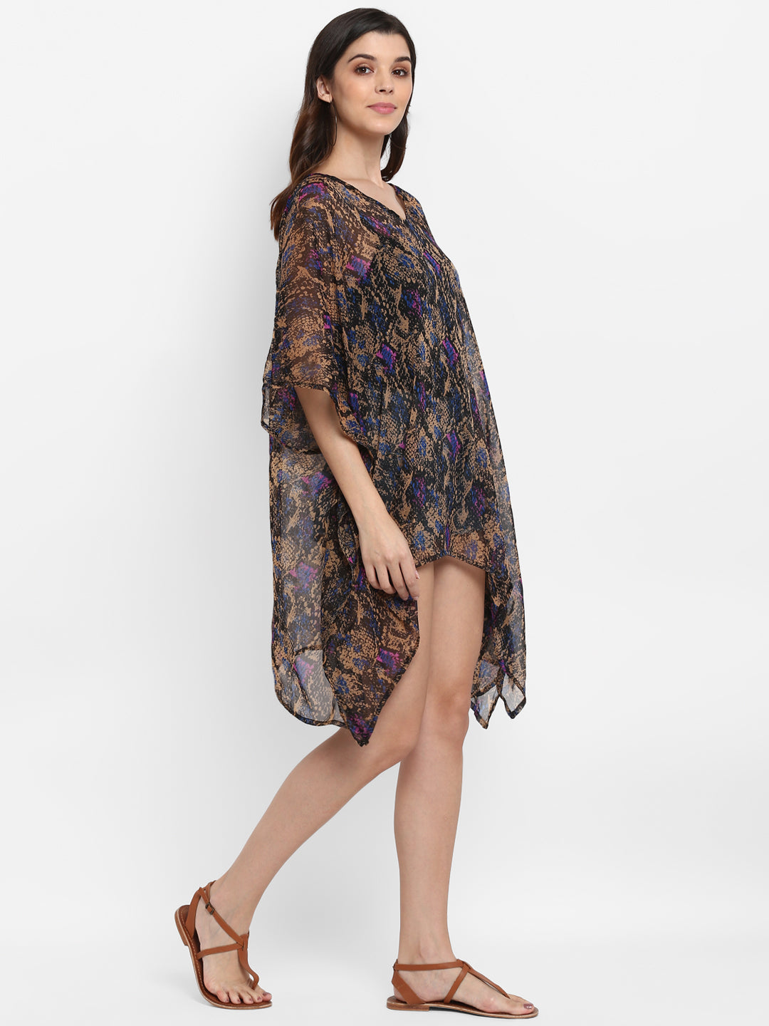 Snake Print Polyester Kaftan