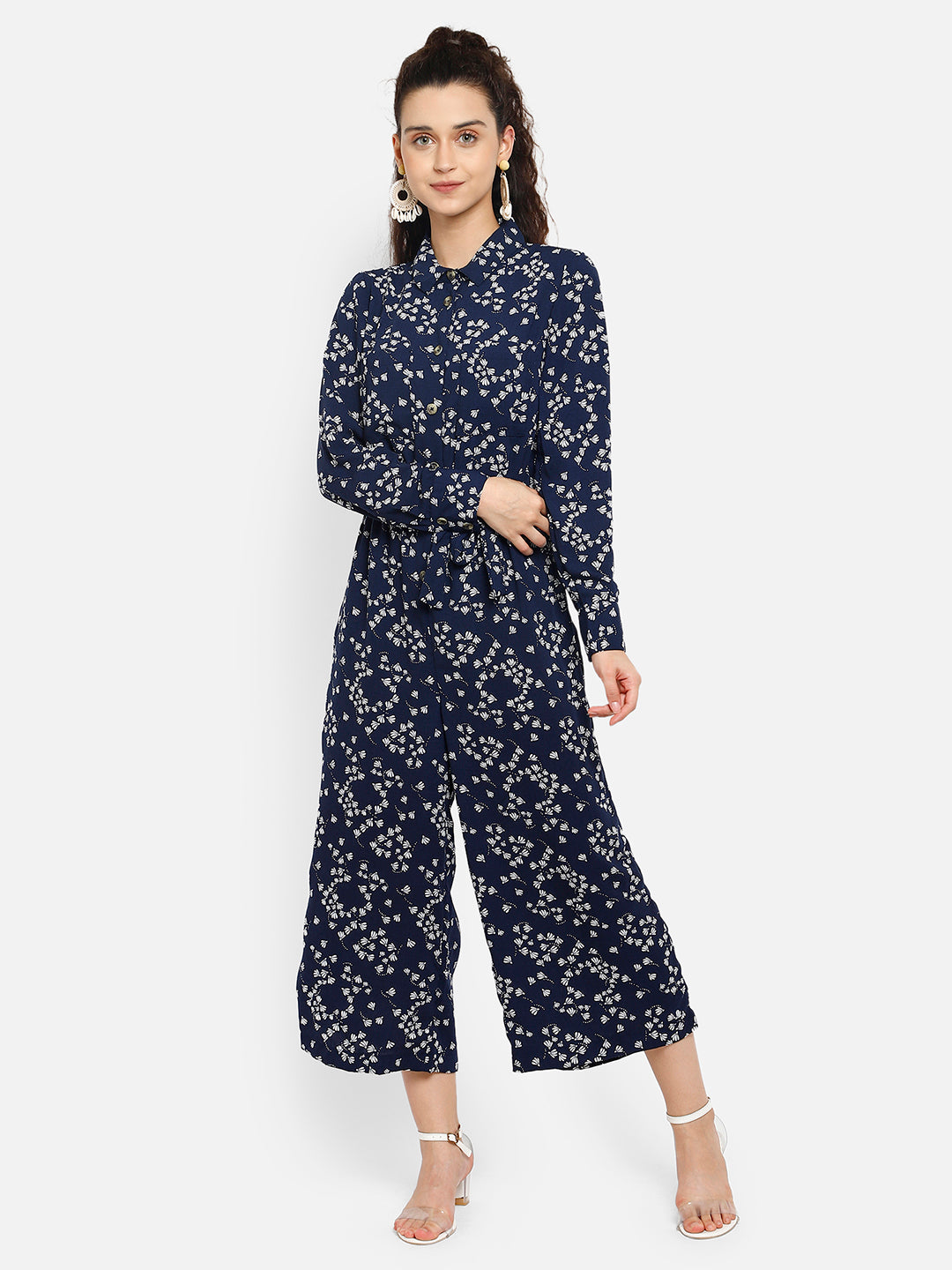 Blue printed jumpsuit Aditi Wasan