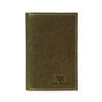 genuine leather two tone green cardholder