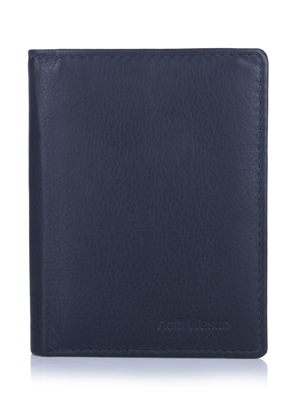 genuine leather dark blue card wallet