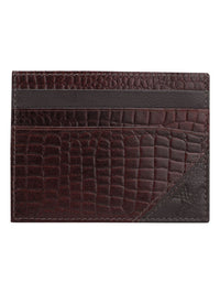 genuine leather brown croc embossed cardholder aw brcrch008 brown