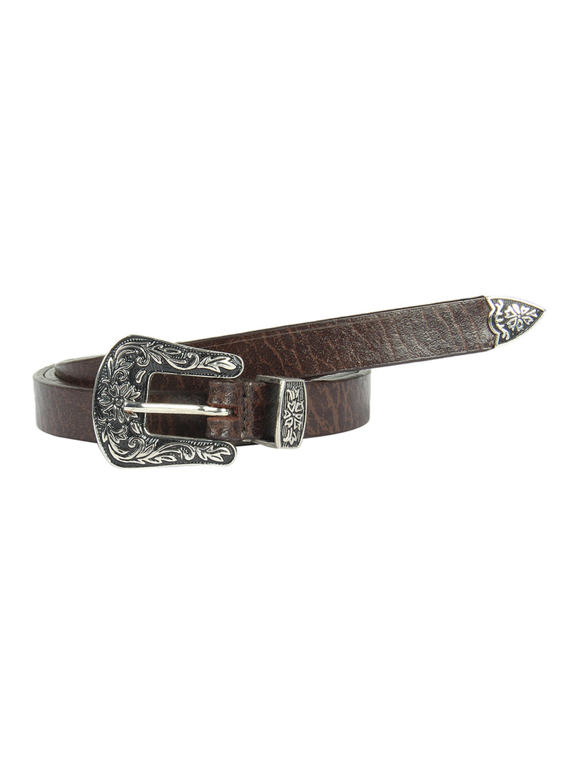 Two-tone brown cowboy Women's Belt - Main Image