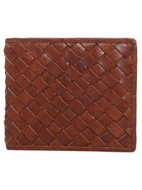 Tan Woven Design Wallet - Aditi Wasan