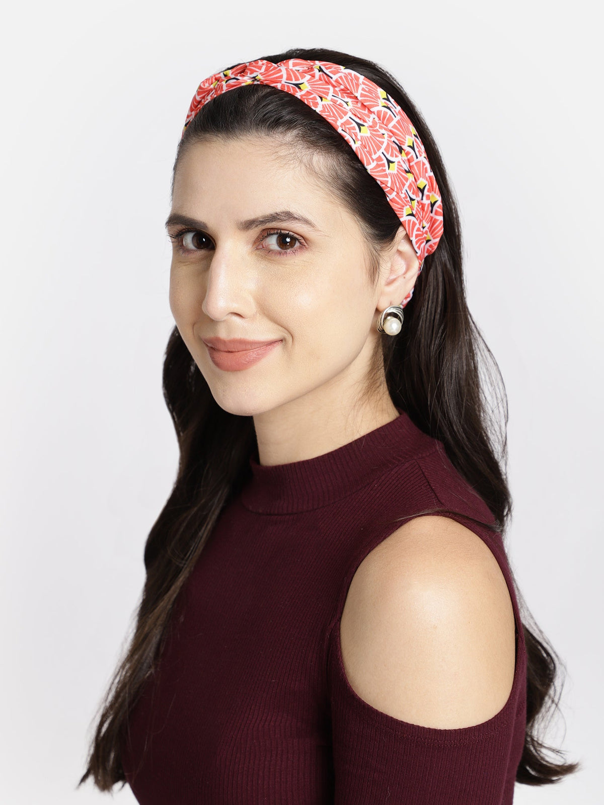Orange Printed Headband Aditi Wasan