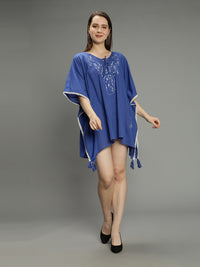 Blue hand-embroidered kaftan Aditi Wasan
