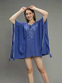 Blue hand-embroidered kaftan Aditi Wasan
