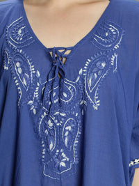 Blue hand-embroidered kaftan Aditi Wasan