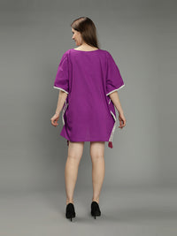 Purple hand-embroidered kaftan - Aditi Wasan