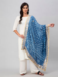 Aqua Bandhani Silk Blend Dupatta