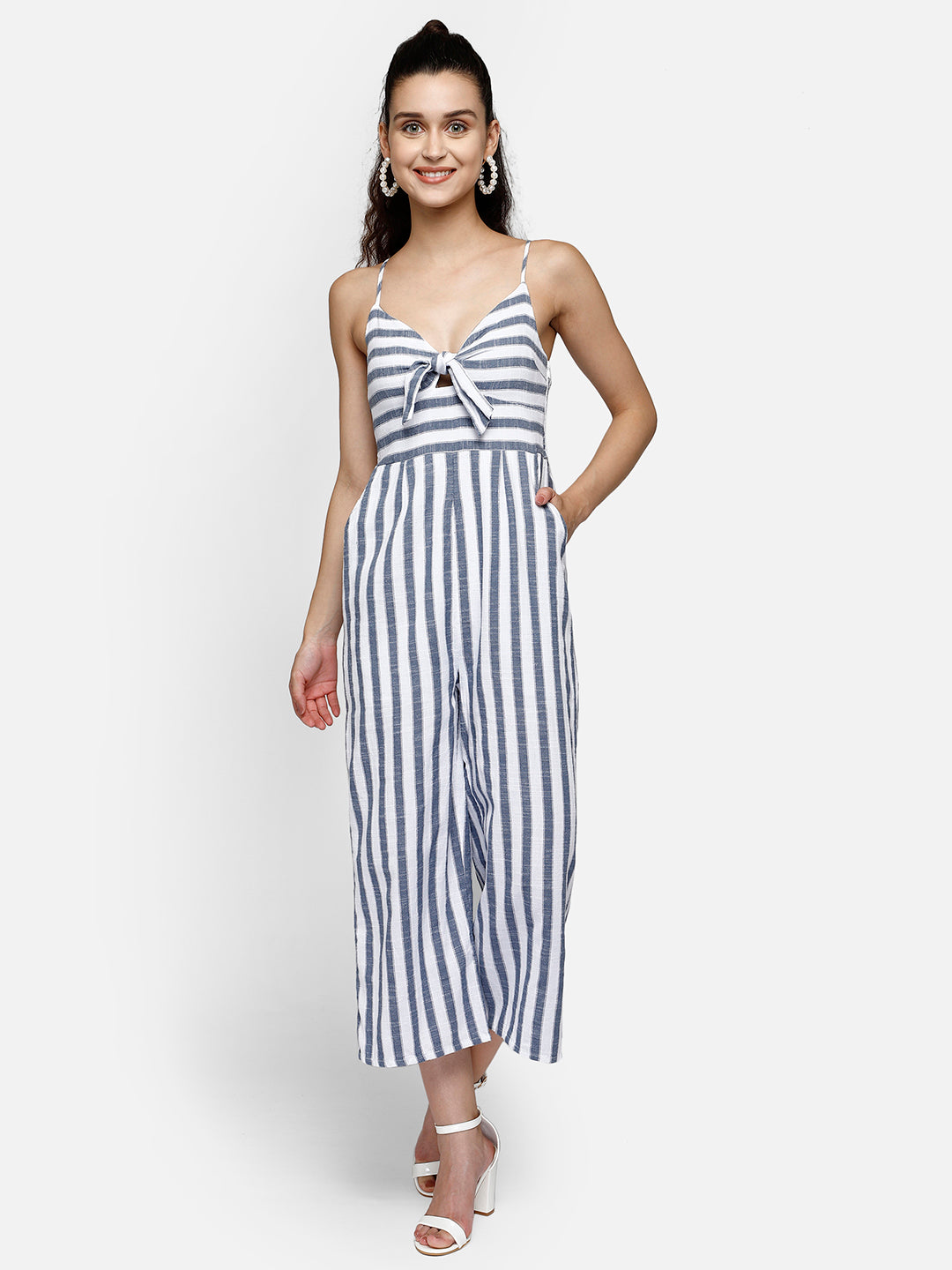 Stripe printed jumpsuit - Aditi Wasan